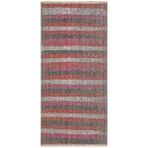 Grand Hedef Halı Pembe Siyah Rengi Çizgili El Dokuma Vintage Kilim Turuncu