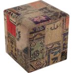 Grand Hedef Halı Sütlü Kahve El Dokuma Özel Yünlü Puf - 40x40 cm - Açık Kahverengi