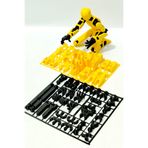 Grand TALİSMAN Oynar Eklemli Hareketli Robot Oyuncak Aksiyon Figürü 3D Baskı Dummy 13 cm (Maket) (SİYAH-SARI)