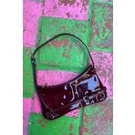 Grandcollection Mila Model Bordo Renk Rugan Kadın Kemerli Mini Baget Çanta