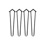 Grande Home 4 Lü Set Ahşap ve Kütük Sehpa Metal Firkete Ayak 44 cm - Masa Ayakları