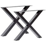 Grande Home Metal Büyük Ahşap ve Kütük X Masa Ayağı 40mm X 80mm Profil 2 li Set - 40 x 80 mm