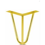 Grande Home Side Metal Ahşap ve Kütük Sehpa Ayağı 15 cm Gold
