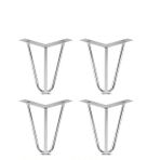 Grande Home Side Metal Ahşap ve Kütük Sehpa Ayağı 15 cm Krom 4 Adet