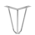 Grande Home Side Metal Ahşap ve Kütük Sehpa Ayağı 15 cm Krom