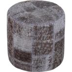 Grandhedef Halı Gerçek El Dokuma Gri Rengi Patchwork Puf