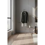 Grandmix Duvara Dayalı Tek Ayaklı Metal Elbise Askılığı Kıyafet Askı Standı Portatif 140X30 cm - Gümüş
