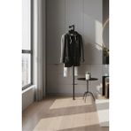 Grandmix Duvara Dayalı Tek Ayaklı Metal Elbise Askılığı Kıyafet Askı Standı Portatif 140X30 cm - Siyah