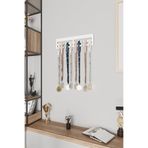 Grandmix Madalya Askılığı Hediyelik Sade Tasarımlı Metal Madalya Askısı Siyah Ve Beyaz 10x30 Cm