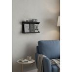Grandmix Metal Duvar Kitaplığı Dergi ve Tablet Standı Fonksiyonel Dekoratif Raf - Siyah
