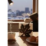 Grandmix Minimalist Metal Peçetelik Yaprak Desenli Siyah Dekoratif Sofra Aksesuarı