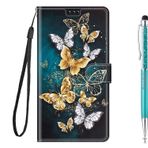 Grandoin Xiaomi Redmi 10 Pro Kılıfı ile Uyumlu, PU Deri Kapaklı Cüzdan Kılıf Manyetik Kapatma Standı Kart Tutucu Kimlik Yuvası Folyo Yumuşak TPU Tampon Koruyucu Kılıf (Kelebek 3)