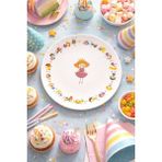 Grandora 6'lı Kraliçe Kız Çocuk Desenli Pasta Tatlı Tabağı (20 Cm) Çocuklara Özel Tatlı, Pasta ve Sunum Tabak