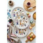 grandora Çocuk ve Aile Temalı Servis Tabağı Seti (6 Adet, 27 CM) Sevimli Aile Pasta, Tatlı, Kahvaltı Tabağı