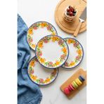 Grandora Modern Çiçek Desenli 6’lı 20 cm Pasta, Tatlı, Kahvaltı Tabağı Seti - Kahvaltı, Sunum, Ikram Tabak