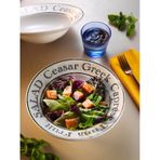 Grandora Şık Makarna Ve Salata Tabağı 26 Cm - Caesar, Greek, Caprese Tasarımlı Büyük Çukur Tabak Beyaz