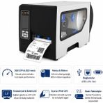 Grandstarr Wp-S1 4” Termal Transfer Endüstriyel Etiket Yazıcı - Dahili Sarıcı ve Sıyırıcı - Gri