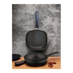 Granit 2'Li Tava Set - 28 Cm Wok Tava Ve 26 Cm Griil Çizgili Izgara Tavası