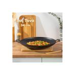 Granit Döküm Saç Kavurma Tavası 34 Cm