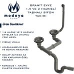 Granit Evye 1.5 ve 2 Hazneli Taşmalı Sifon Takımı