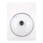 GRANİTLE İLERİ DÖNÜŞÜM UNİVERSAL CAM TENCERE&TAVA KAPAĞI 24 CM BUHAR DELİKLİ CAM KAPAK ISIYA DAYANIKLI PLASTİK KULPLU
