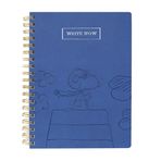 Graphique Vegan Deri Spiral Günlük, Snoopy Pilot – 20,32 cm x 25,4 cm, 192 Çizgili Sayfa, "Şimdi Yaz" Yazılı Gümüş Folyo Kapağında Süslenmiştir – Notlar, Listeler ve Daha Fazlası İçin Mükemmel