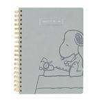 Graphique Vegan Deri Spiral Günlük, Snoopy Tipi – 20,32 cm x 25,4 cm, 192 Çizgili Sayfa, "Şimdi Yaz" Yazılı Gümüş Folyo Kapağında Süslenmiştir – Notlar, Listeler ve Daha Fazlası İçin Mükemmel