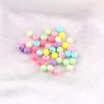 GRASKY 4/6/8/10mm karışık renk 50 gram yuvarlak midilli boncuk akrilik yuvarlak boncuk takı yapımı bilezik kolye saç boncuk işçiliği