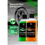 GRASS 2'li Oto Şampuan Seti 2x1L - Elma+Portakal | Fırçasız & Parlatıcı