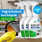 Grass Azelit Yağ Çözücü Bulaşık Deterjanı 3X600ML - Yanmış Yağ ve Kir Çözücü - 1,8 lt