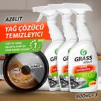 GRASS Azelit Yağ ve Kireç Sökücü Sprey temizleyici (3 x 600 ml Ekonomik Paket) - Hızlı Etkili, Çok Amaçlı, Eldiven Hediye, Anında Etki Kir ve Yağ Çözücü | çok amaçlı temizleyici - 1,8 kg