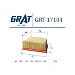 GRAT 17104 Hava Filtresi Fiesta VI 08- Transit Tourneo Courier 14- / Mazda 2 11- 1.4 TDCI 1.5 TDCI 1.6 TDCI 1.6 Mz-Cd