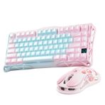 GravaStar Mercury K1 Lite+M2 Kablosuz Rgb Işıklı Mekanik Q Gaming Klavye ve Optik Mouse Seti (Aurora Mist)