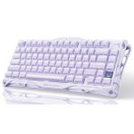 GravaStar Mercury K1 mekanik klavye, alüminyum çerçeveli, %75 kablosuz oyun klavyesi, Hot Swap özel klavye, düğmeli, gaz zinciri, RGB üç modlu klavye, PBT tuş kapakları, 8000 mAh lila