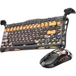 Gravastar Mercury K1 Pro+X Kablosuz Rgb Işıklı Mekanik Q Gaming Klavye ve Optik Mouse Seti, Cyberflare - Turuncu