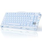 GravaStar Mercury K1%75 Mavi Oyun Klavyesi, Alüminyum Alaşımlı Mekanik Klavye, Contalı Çalışırken Değiştirilebilir Soket, Doğrusal Anahtarlar, RGB Arka Aydınlatma, Oyun, Ofis