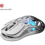 Gravastar Mercury M1 Pro RGB 26K DPI Optik Gaming Mouse, Kablosuz, Magnezyum Alaşımlı, Programlanabilir 5 Tuşlu, Siyah-Beyaz
