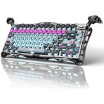 Gravastar Mercury V75 Pro He Hall Effect Manyetik Switch Gaming Klavye, Hot-Swappable, Rapid Trigger, 8000Hz, 0.125MS Ultra Düşük Gecikme, Kablolu, Rgb Işıklı, Ingilizce Q, Cyberpunk - Gri - Siyah - Renk