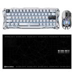Gravastar V60 Pro Manyetik Kablolu Gaming Klavye, XPro Kablosuz Optik Mouse ve Mousepad Oyuncu Seti (Chrome Silver)