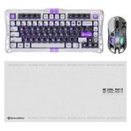 Gravastar V75 Manyetik Kablolu Gaming Klavye, XPro Kablosuz Optik Mouse ve Mousepad Oyuncu Seti (Mecha Gray)
