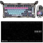 Gravastar V75 Pro Manyetik Kablolu Gaming Klavye, Xpro Kablosuz Optik Mouse ve Mousepad Oyuncu Seti, Cyberpunk - Gri