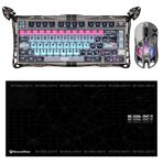 Gravastar V75 Pro Manyetik Kablolu Gaming Klavye, XPro Kablosuz Optik Mouse ve Mousepad Oyuncu Seti (Cyberpunk)
