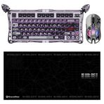 Gravastar V75 Pro Manyetik Kablolu Gaming Klavye, XPro Kablosuz Optik Mouse ve Mousepad Oyuncu Seti (Iron Purple)