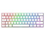 Gravion Kyra MK61 RGB Mekanik Gaming Oyuncu Klavyesi,%60 Kompakt, Bluetooth & 2.4G Kablosuz + Kablolu, Huano Red Switch, Türkçe Q,Beyaz