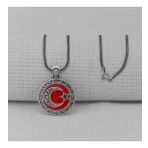Gravür İşlemeli 925 Ayar Gümüş Orta Boy Ay Yıldız Kolye