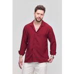 Gray Clothing Erkek Yazlık Gömlek Aerobin Dokulu Yazlık Oversize Bordo Erkek Gömlek