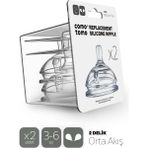 Gray Line Gry Comotomo Silikon 2'li Biberon Emziği Orta Akış 3-6 Ay Nel1 - BELİRTİLMEMİŞ
