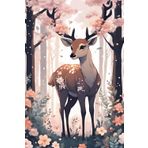 GRAZIOSO CERVO IN FORESTA DI FIORI - FORMATO A5 - INTERNO PUNTINATO: Libera la tua creatività senza limiti con il nostro quaderno A5 a pagine bianche ... versatile per esplorare, sognare e creare.