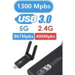 Grc Accessory 1300 Mbps Dual Band USB 3.0 Kablosuz Wifi Adaptör Kablosuz Wifi Alıcı 2.4ghz 5ghz Windows 7/8/10/11