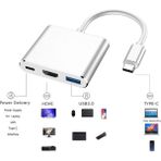 Grc Accessory 3 In 1 Type-C To HDMI 4K USB 3.0 Dönüştürücü Adaptör Macbook, 2015 M3, Pro, ipad Dönüştürücü Samsung S8 S9 S10 S24 S25
